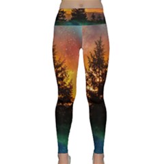 Tree Nature Landscape Fantasy Lightweight Velour Classic Yoga Leggings by Ravend