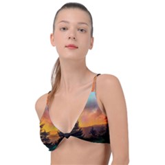 Tree Nature Landscape Fantasy Knot Up Bikini Top