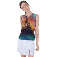 Tree Nature Landscape Fantasy Women s Sleeveless Sports Top by Ravend