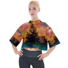 Tree Nature Landscape Fantasy Mock Neck Tee by Ravend