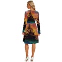 Tree Nature Landscape Fantasy Long Sleeve Dress With Pocket View4