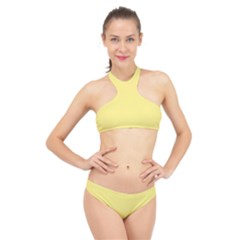 Daffodil Yellow	 - 	high Neck Bikini Set by ColorfulSwimWear