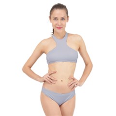 Harbor Mist Grey	 - 	high Neck Bikini Set by ColorfulSwimWear