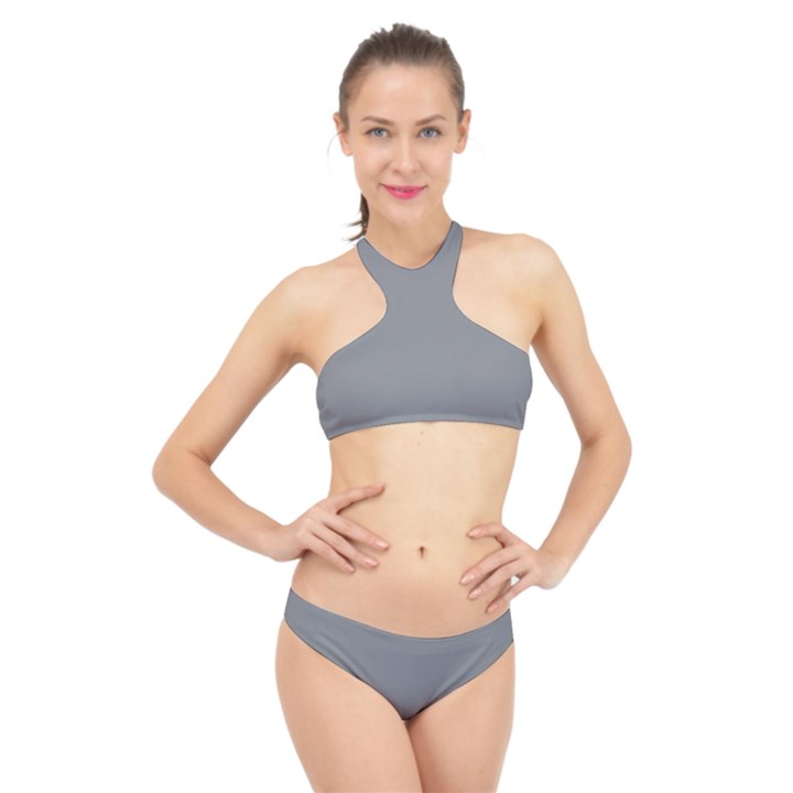 Monument Grey	 - 	High Neck Bikini Set