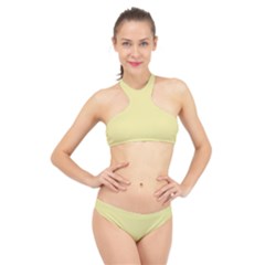 Yellow Iris	 - 	high Neck Bikini Set by ColorfulSwimWear