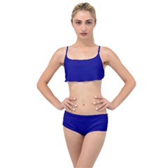 Navy Blue	 - 	layered Top Bikini Set by ColorfulSwimWear