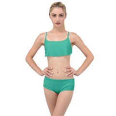 Mountain Meadow Green	 - 	layered Top Bikini Set by ColorfulSwimWear