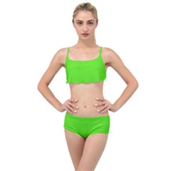 Nebula Green	 - 	layered Top Bikini Set by ColorfulSwimWear