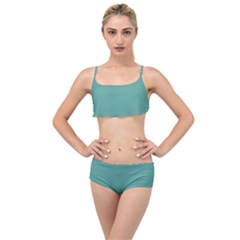 Polished Pine Green	 - 	layered Top Bikini Set by ColorfulSwimWear