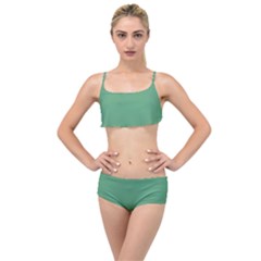 Shiny Shamrock Green	 - 	layered Top Bikini Set by ColorfulSwimWear