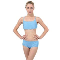 Baby Blue	 - 	layered Top Bikini Set by ColorfulSwimWear