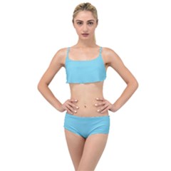 Middle Blue	 - 	layered Top Bikini Set by ColorfulSwimWear