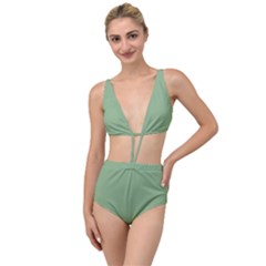 Dark Sea Green	 - 	tied Up Two Piece Swimsuit by ColorfulSwimWear