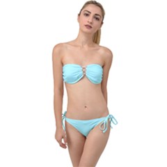 Italian Sky Blue	 - 	twist Bandeau Bikini Set by ColorfulSwimWear