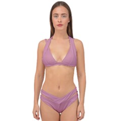 Cashmere Rose Pink	 - 	double Strap Halter Bikini Set by ColorfulSwimWear