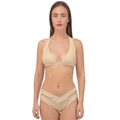 Deep Champagne White	 - 	double Strap Halter Bikini Set by ColorfulSwimWear