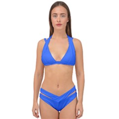 Ribbon Blue	 - 	double Strap Halter Bikini Set by ColorfulSwimWear