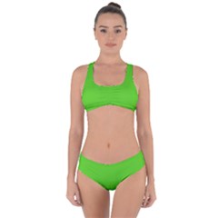 Bright Green	 - 	criss Cross Bikini Set by ColorfulSwimWear