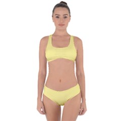 Daffodil Yellow	 - 	criss Cross Bikini Set by ColorfulSwimWear