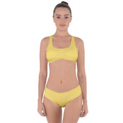 Naples Yellow	 - 	criss Cross Bikini Set by ColorfulSwimWear