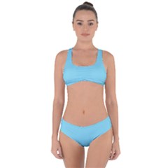 Middle Blue	 - 	criss Cross Bikini Set by ColorfulSwimWear