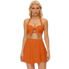 Persimmon	 - 	Vintage Style Bikini Top and Skirt Set