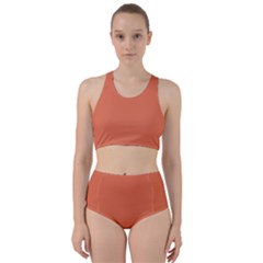 Burnt Sienna Orange	 - 	racer Back Bikini Set by ColorfulSwimWear