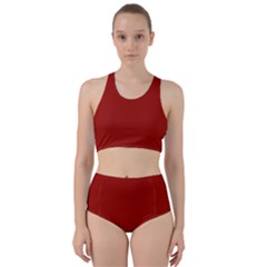 Cherry Red	 - 	racer Back Bikini Set by ColorfulSwimWear