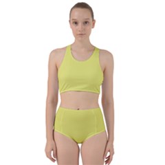 Light Lime Yellow	 - 	racer Back Bikini Set by ColorfulSwimWear