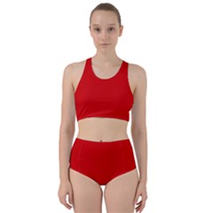 Rosso Corsa Red	 - 	racer Back Bikini Set by ColorfulSwimWear