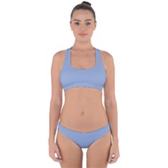 Serenity Blue	 - 	cross Back Hipster Bikini Set by ColorfulSwimWear