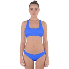 Ribbon Blue	 - 	cross Back Hipster Bikini Set by ColorfulSwimWear