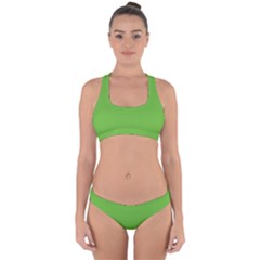 Snake Green	 - 	cross Back Hipster Bikini Set by ColorfulSwimWear