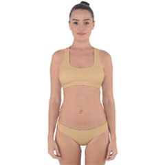 Sepia Yellow	 - 	cross Back Hipster Bikini Set by ColorfulSwimWear