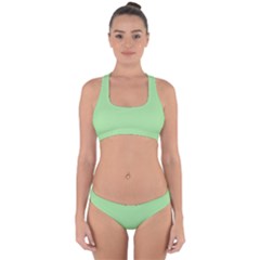 Granny Smith Apple Green	 - 	cross Back Hipster Bikini Set by ColorfulSwimWear