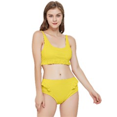 Butter Yellow	 - 	frilly Bikini Set by ColorfulSwimWear