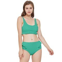 Mountain Meadow Green	 - 	frilly Bikini Set by ColorfulSwimWear