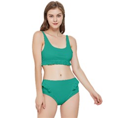 Paleo Veronese Green	 - 	frilly Bikini Set by ColorfulSwimWear