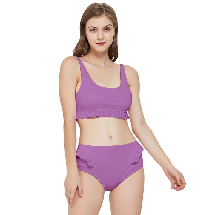 Spring Crocus Purple	 - 	Frilly Bikini Set