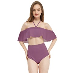 Twilight Lavender Purple	 - 	halter Flowy Bikini Set by ColorfulSwimWear