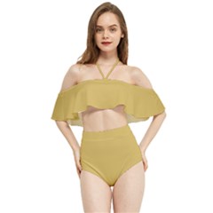 Trombone Yellow	 - 	halter Flowy Bikini Set by ColorfulSwimWear