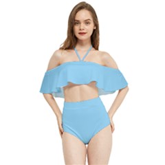 Baby Blue	 - 	Halter Flowy Bikini Set