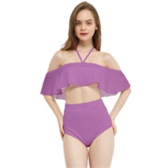 Radient Orchid	 - 	halter Flowy Bikini Set by ColorfulSwimWear