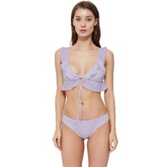 Languid Lavender Purple	 - 	low Cut Ruffle Edge Bikini Set by ColorfulSwimWear