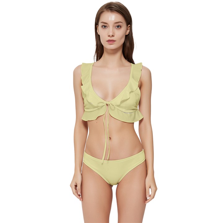 Yellow Iris	 - 	Low Cut Ruffle Edge Bikini Set