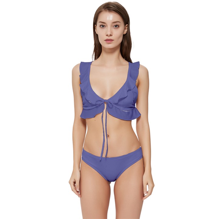 Blue Iris	 - 	Low Cut Ruffle Edge Bikini Set