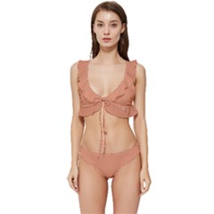 Soft Copper	 - 	Low Cut Ruffle Edge Bikini Set