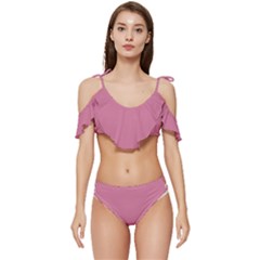 Chateau Rose Pink	 - 	ruffle Edge Tie Up Bikini Set