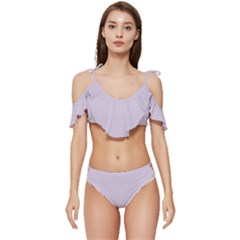 Languid Lavender Purple	 - 	ruffle Edge Tie Up Bikini Set by ColorfulSwimWear