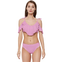 Lilac Sachet	 - 	ruffle Edge Tie Up Bikini Set by ColorfulSwimWear